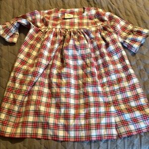 Plaid Dress with Ruffle Sleeves